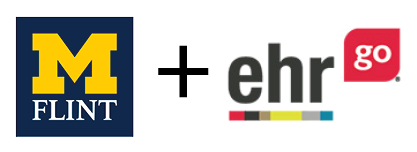 University of Michigan Flint & EHR Go logos